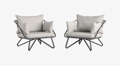 Novogratz - Loungestol Teddi, 2-pack - Grå - Utefåtöljer - Från Homeroom