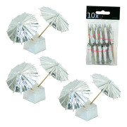 Partyparasoll Silver - 10-pack