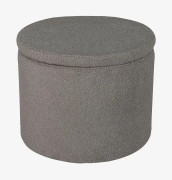 Dunken puff, fotpall med förvaring Ø51cm teddytyg brun.