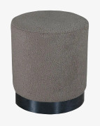 Benji puff, fotpall Ø35cm teddytyg svart, brun.