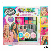 Skönhetsset Cra-Z-Art Ultimate Party 10 x 1 x 7,5 cm Barn Neon Naglar Hår Kropp 4 antal