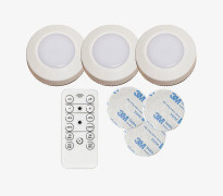 Batteridriven LED-spotlight med fjärrkontroll, vit 3-pack