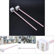 2 st Termoelementsensor-sondhuvuden S-typ Platina-Rhodium Korundskyddsrör WRP-100L=300mm