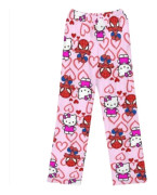 Pyjamas f?r kvinnor och flickor, s?ta anime-kattm?nster i flanell, jul- och halloween-casual-sovkl?der, KT-katt, rosa KT Cat Pink M