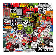 100 bandklistermärken, rock and roll-musikklistermärken, punkrock