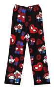 Dam Pyjamasbyxor med Jultomte-Cartoon i Fleece, Flickor Katt-Print Flanell Sovbyxor Present (Helt Tryckt) KT Katt Svart