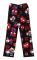 Dam Pyjamasbyxor med Jultomte-Cartoon i Fleece, Flickor Katt-Print Flanell Sovbyxor Present (Helt Tryckt) KT Katt Svart