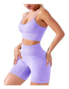 Träningsset för kvinnor, sömlöst, 2 delar, Yoga-kläder, Aktiva shorts, Sexig sport-bh