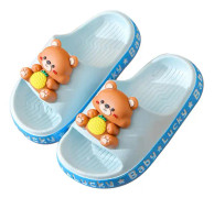 Blå 28‑29(17cm / 6.7in) Barn Sommartofflor Cartoon Djur Mönster PVC Sula Förhindra Halka Hem Badtofflor