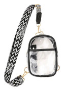 Klar Slingväska, Crossbody Väska Handväskor för Kvinnor Tålig Transparent Bröstväska med Justerbar Rem