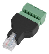 1 st Ethernet RJ12 6P6C Han till 6-stifts skruvterminaladapterkontakt