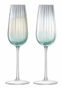 Lsa - G1332-09-151 - DU05 Set med 2 Dusk Champagne flöjter, 250 ml, grön/grå