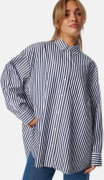 TOMMY JEANS Tjw Ovs Pinstripe Shirt C1g Dark Night Navy / STRIPEST XS
