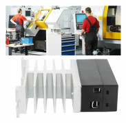 BERM Solid State Relä 60A Rostfri Kontakt Relämodul med Värmekylare 70‑280VAC Ingång 24‑480VAC Utgång