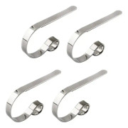 4 stycken julstrumpehållare, spishällskrok, metallhängande krok passar för julgran, öppen spis, för julpartyn (Silver)