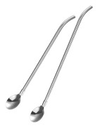 5 st Dricksugrör Skedar Drycker Drycker Cocktailomrörare för Rostfritt Stål