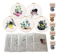 Handbroderikit för nybörjare, 30-pack korsstygnskit broderikit för vuxna broderistartkit