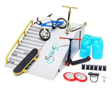 9-delad skatepark-set för fingerbräda, mini-fingerbräda och ramp
