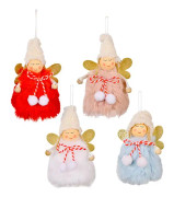 4 st Plush Ängel Ornament Hängande Ängel Flickor Hängsmycken för Julgran Dekorationer