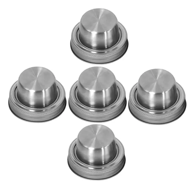 5 st Shakerlock Shakerkopp Enkel Rostfritt Stål 304 Silver
