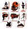 Halloween Väggdekaler Spindelfladdermus Scen Layout Skräck Fönster Glasdekaler Statiska Dekaler Fönster Galler Dörr Och Fönsterdekaler Halloween Pa