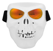 Motorcykel Ridskyddande Skelettmask Vindtät Goggle Mask (Vit Ram Röd Glasögon)