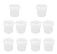 10 st 2L Förpackningshink med Handtag PP Plast Färgförvaringshinkar Laboratoriebehållare