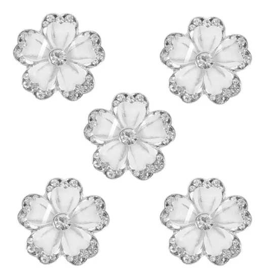 5-pack Dekorativa Stickade Knappar Multifunktionella Syknappar Praktiska Klädknappar (1X2.5X2.5CM, Som Bilden Visar)
