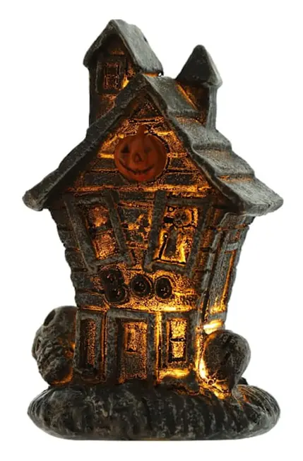 Julgransdekoration i Resin - Spökhus med LED-belysning, Byhus med Figurer, Bykollektion Inomhus Dekoration