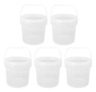 5 st Kemiskt Trumtätningspackning Färgspanna Rund PP Plast Hink 5L med Handtag