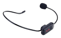 Svart Bärbar FM Trådlös Mikrofonheadset Radio Megafon för Turguide Undervisning Möten Föreläsningar Tillbehör