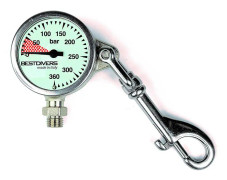 Best Divers Pressure Gauge Head Mineral Glass Silver