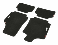 Set med bilgolvmattor FORMULA 1 CM480 Svart/Vit 4 uds