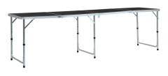 vidaXL Hopfällbart campingbord grå aluminium 240x60 cm