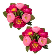 Ljusmanschett för kronljus rosa anemon