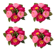 Ljusmanschett för kronljus rosa anemon