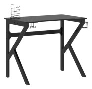 Gamingskrivbord med K-formade ben svart 90x60x75 cm