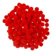 Pom-Pom Bollar, 100200 st 8mm Hantverk Små Mini Pom-poms för Hantverk - Röd Färg