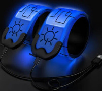 Running Armband 2-pack Running Light for Runners, Rechargeable, Reflective Running Gear, High Visibility Light Armband, LED Armband, Light Blue-FX-blue