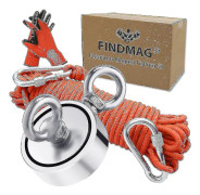 Magnetisk uppsättning, 240 kg stark dragkraft fiskemagnet, neodymium rund magnet fiske med