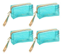 4 stycken PVC transparenta kosmetikpåsar, bärbar kosmetikpåse