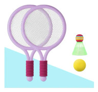 2-i-1 Tennis- och Badmintonracketset Mjukt 1 Tennisboll Tennisleksaker Sport med 1 Badmintonfjäderboll Barn Badmintonracketar