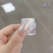 Månsken Nagelglitterpulver Vit Dammpigment Krom Spegel A1