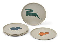 Remco Barntallrik 6-Pack Dinosaurs / Mist Liewood