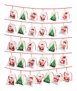 24 st, 10.16*15.24 cm Julkalender, DIY kalenderpynt Juldekorationer för hemmet Nyårsgåvor, presentpåsar för julpartyt