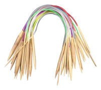 Bambu Stickor, Set med Längd 24/31,5/47 tum, 18 Storlekar: 2-10 mm
