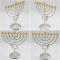 Traditionell Klassisk Chanukka-Menorah 9-Ljusstake Metallhantverk Lämplig för Nyårshelg Heminredning