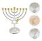 Traditionell Klassisk Chanukka-Menorah 9-Ljusstake Metallhantverk Lämplig för Nyårshelg Heminredning