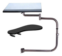 Chair Clamping Keyboard Holder, Stainless Steel, 360 Rotation, Silver
