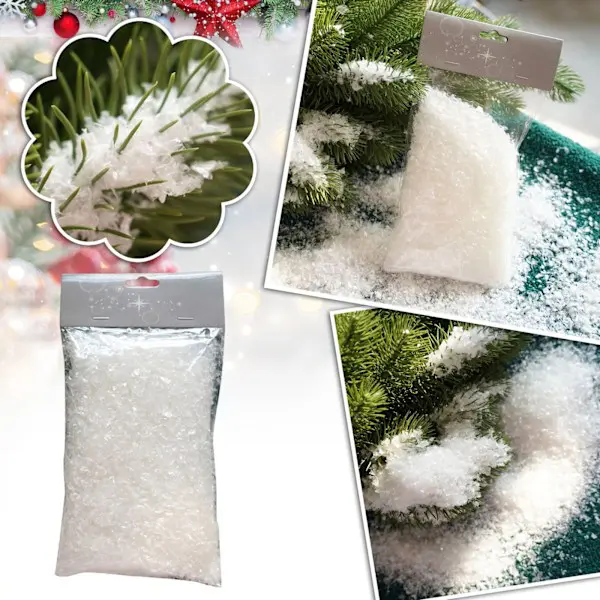 Julsnö Dekoration Konstgjord Torr Plast Snöpulver Julgran Dekorationer Visningar Festtillbehör
